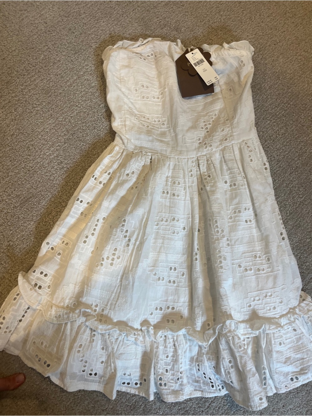 Anthropologie Forever That Girl White Eyelet Tiered Sundress